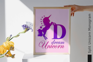 Alternative view of Split Unicorn Monogram Font