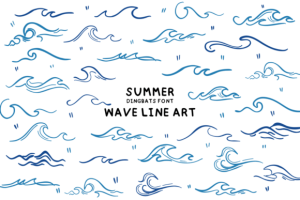 Summer Wave Line Art Font