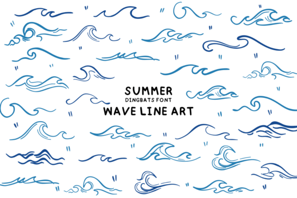 Summer Wave Line Art Font