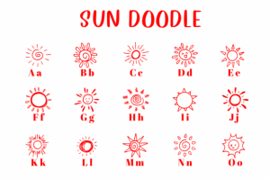 Alternative view of Sun Doodle Font