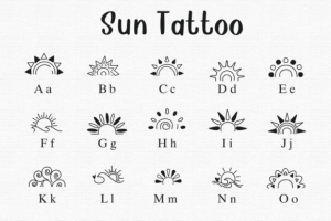 Alternative view of Sun Tattoo Font