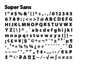 Alternative view of Super Sans Font