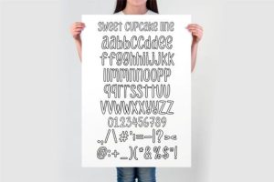 Alternative view of Sweet Cupcake Line Font