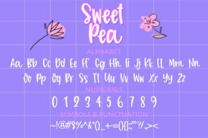 Alternative view of Sweet Pea Font
