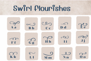 Alternative view of Swirl Flourishes Font
