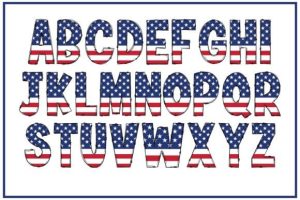 Alternative view of Usa Flag Font