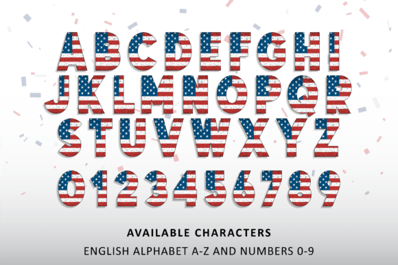 Usa Flag Grunge Font - Image 3