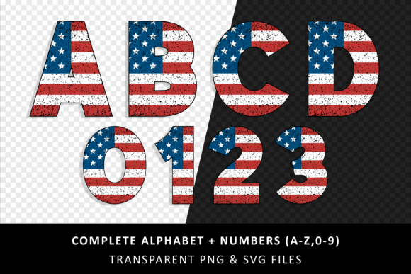 Usa Flag Grunge Font - Image 4