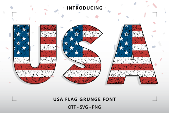 Usa Flag Grunge Font