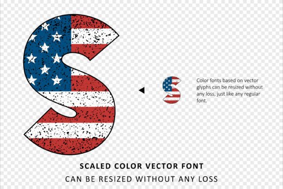 Usa Flag Grunge Font - Image 5