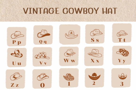 Vintage Cowboy Hat Font - Image 3