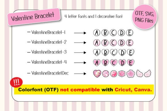 Valentine Bracelet Font - Image 2
