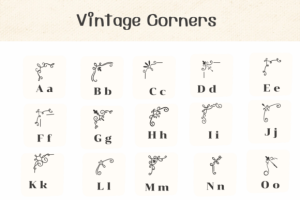 Alternative view of Vintage Corners Font