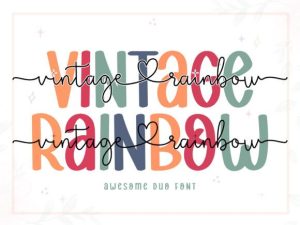 Vintage Rainbow Font