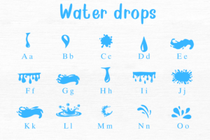 Alternative view of Water Drops Font