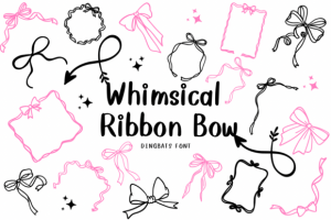 Whimsical Ribbon Bow Font