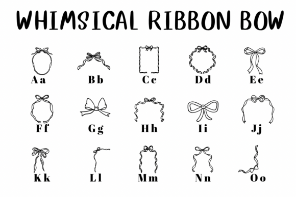 Whimsical Ribbon Bow Font - Image 2