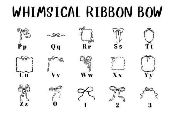 Whimsical Ribbon Bow Font - Image 3