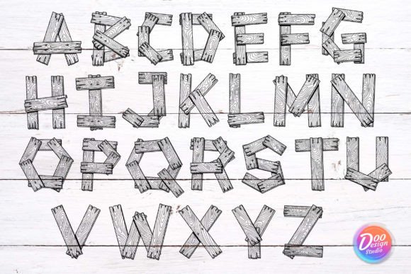 Wooden Plank Font - Image 2