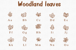 Alternative view of Woodland Leaves Font