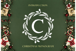 Wreath Christmas Monogram Font