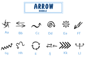 Alternative view of Arrow Doodle Font