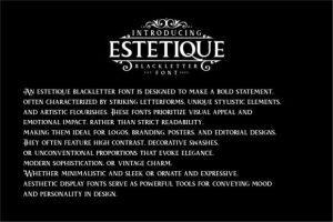 Alternative view of Estetique Font