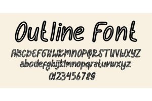 Outline Font Alphabet Font