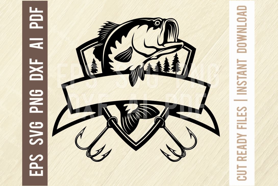 Bass Fish – Fishing Logo – SVG